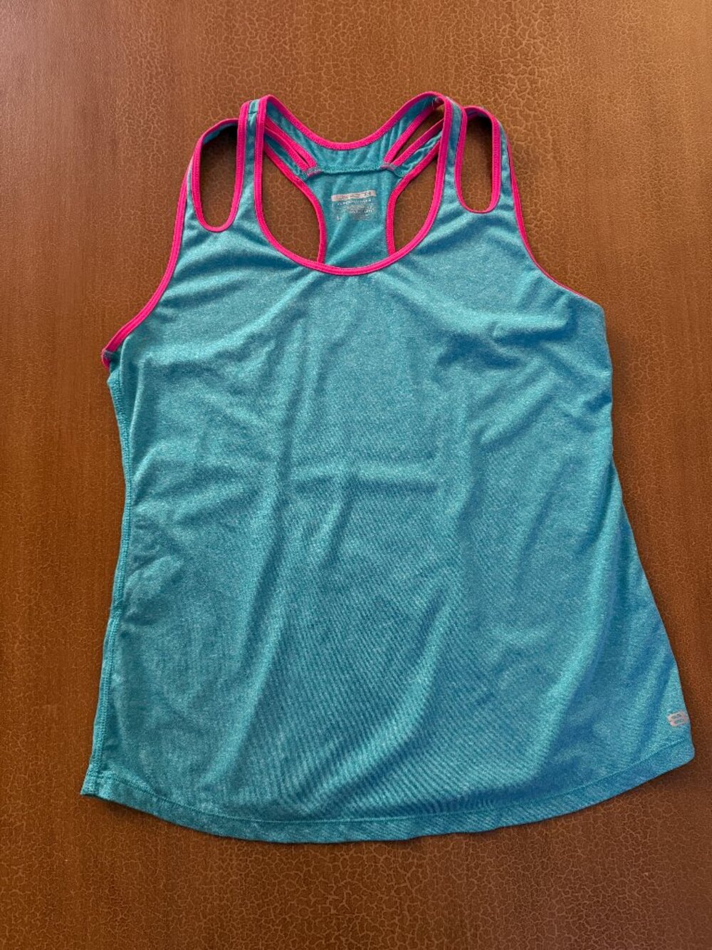 Layer 8 Pink & Green Spaghetti Strap Performance Tank Top - Size L